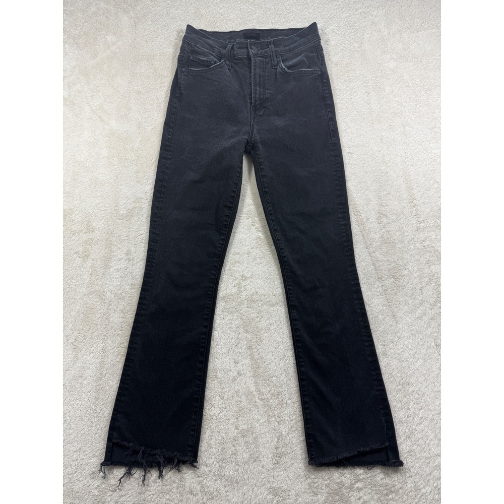 Mother Womens The Insider Crop Step Fray Not Guilty Black Jeans 24 Meas: 24x25.5